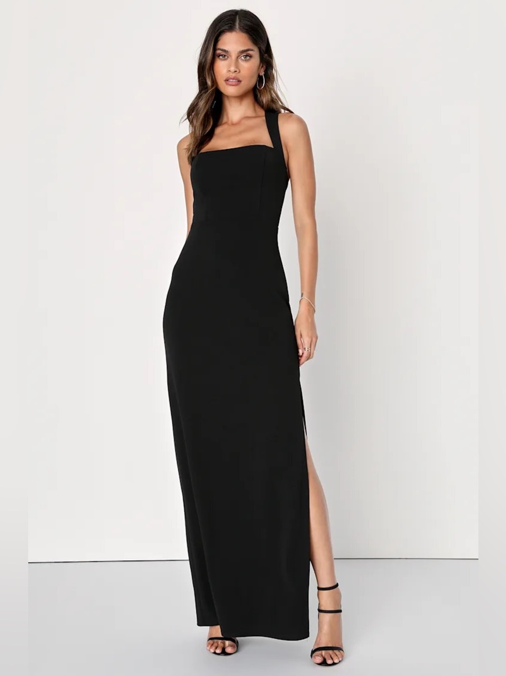 Lulus Glamorous Dedication Black Sleeveless Column Maxi Dress Size S NWT Formal